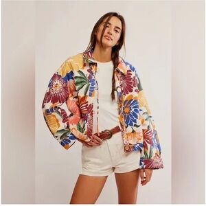 NWT Free People We The Free Soleil Beach Jacket Tropical Combo Size Small